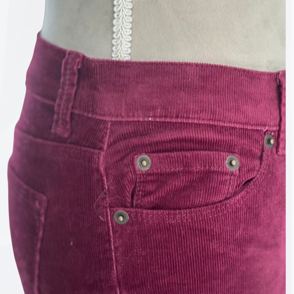 Banana Republic Skinny Corduroy Pants Burgundy Sz 2 (Fits 4) Fall Chic Preppy - Picture 6 of 11